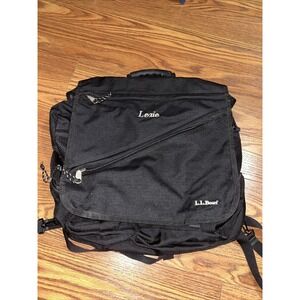 LL BEAN Black On Black The Big Easy Convertible Laptop Messenger Backpack Lexie
